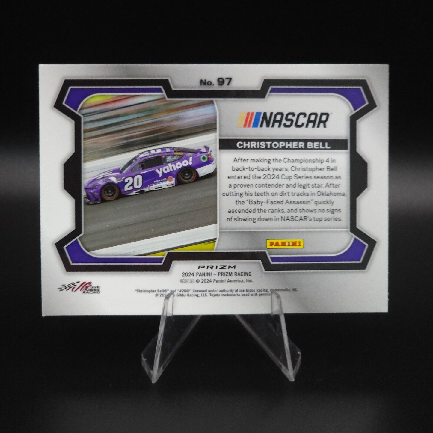 2024 Panini Prizm Racing Blue Cracked Ice Rides #97 Christopher Bell