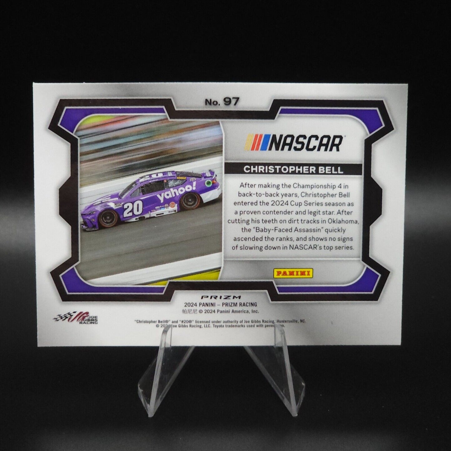 2024 Panini Prizm Racing Rides Blue Cracked Ice #97 Christopher Bell