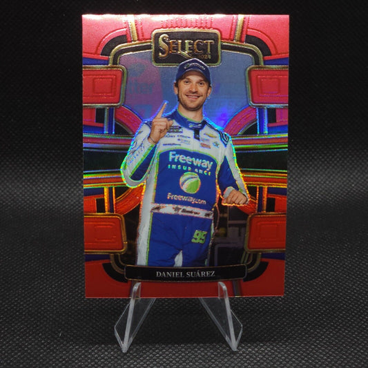 2024 Panini Select Racing Grandstand Red Prizm #14 Daniel Suarez 056/149