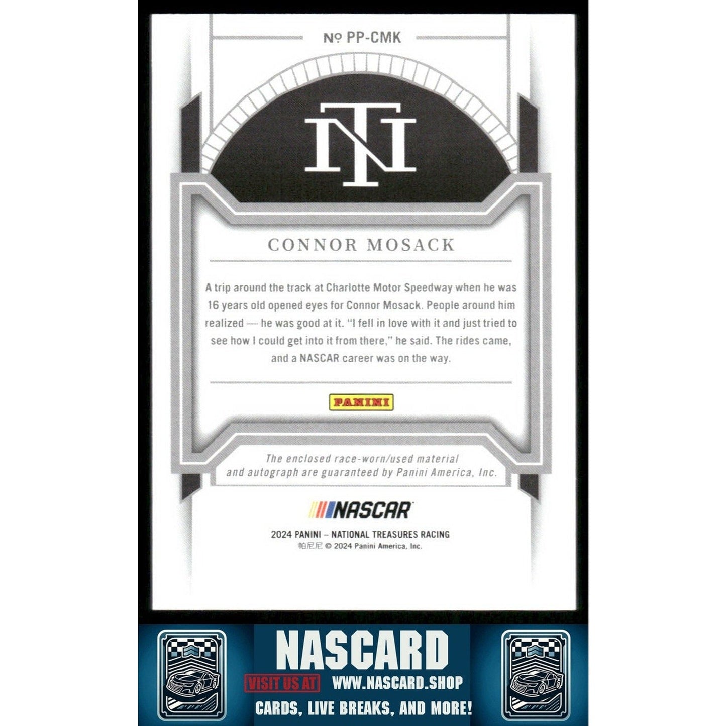 2024 Panini National Treasures #PP-CMK Connor Mosack Premium Patches Holo Silver