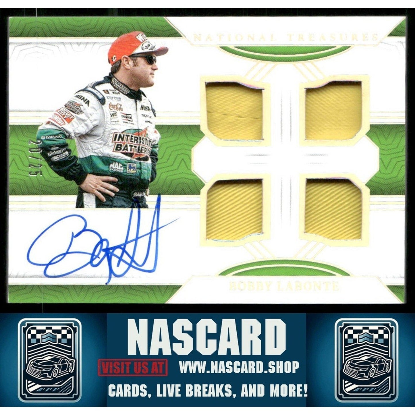 2024 National Treasures Quad Race Gear Graphs Holo Silver Bobby Labonte /25