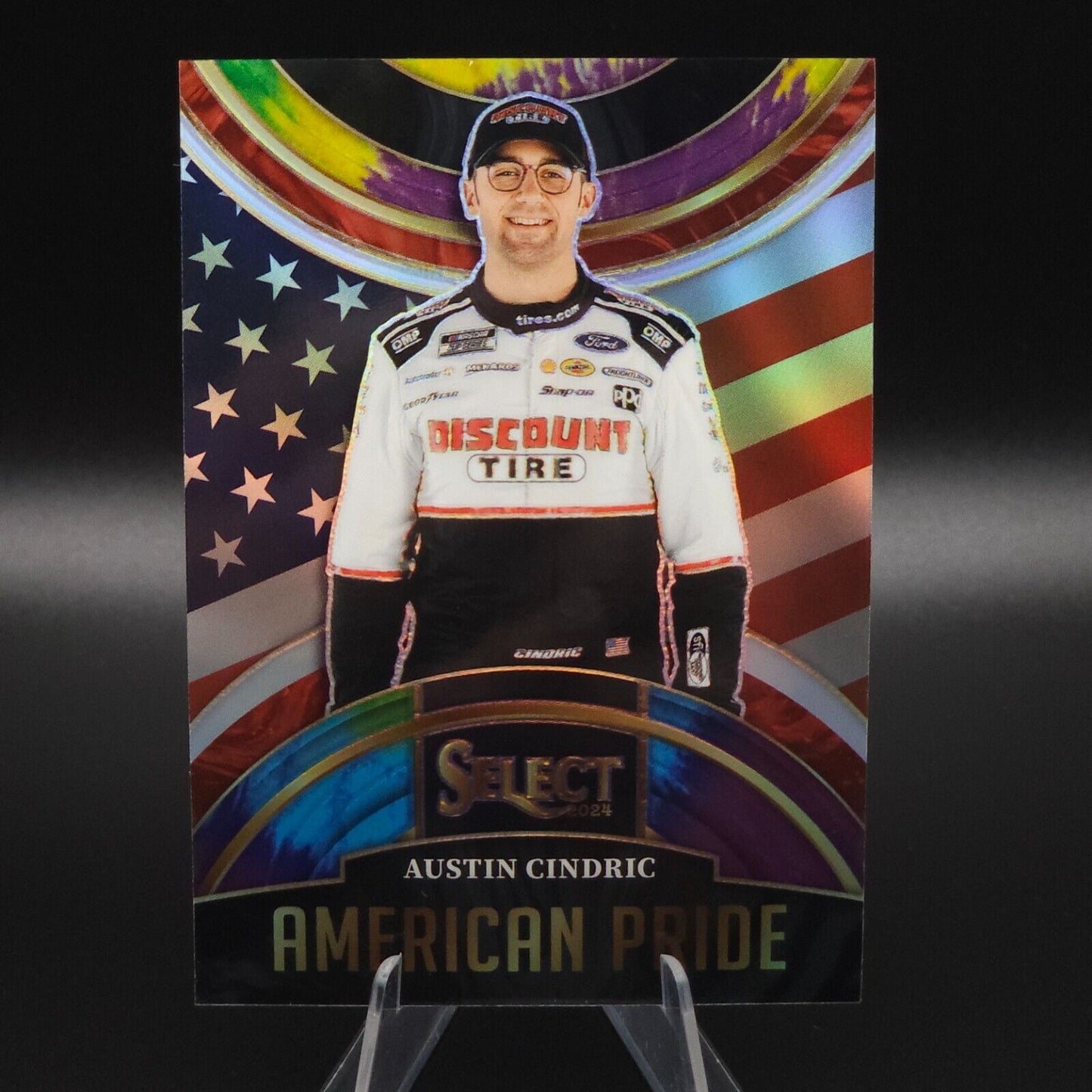 2024 Panini Select - American Pride Tie-Dye Prizm #7 Austin Cindric /25