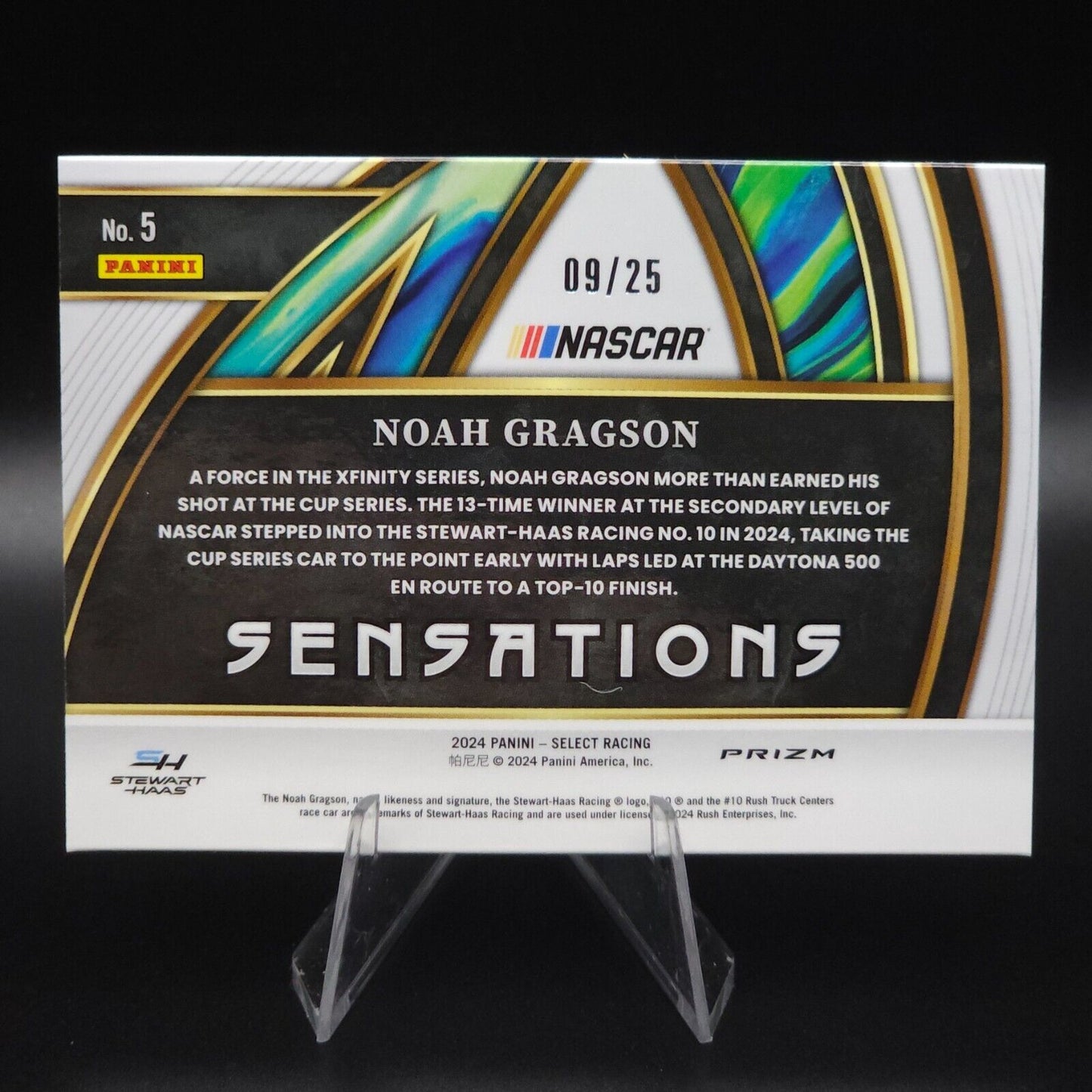 2024 Panini Select - Sensations Noah Gragson #5 Tie-Dye Prizm /25