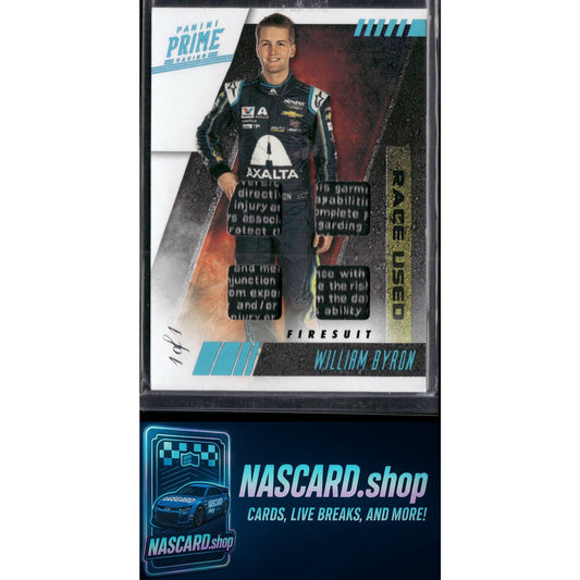 2019 Panini Prime William Byron Race Used Quads Firesuits Laundry Tags 1/1