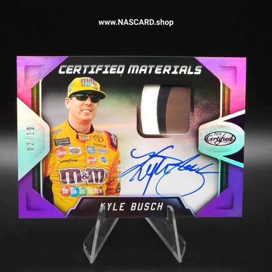 2018 Panini Certified Certified Materials Signature Mirror Purple Kyle Busch /10