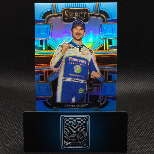 2024 Panini Select Racing Grandstand Light Blue Prizm #14 Daniel Suarez 032/199