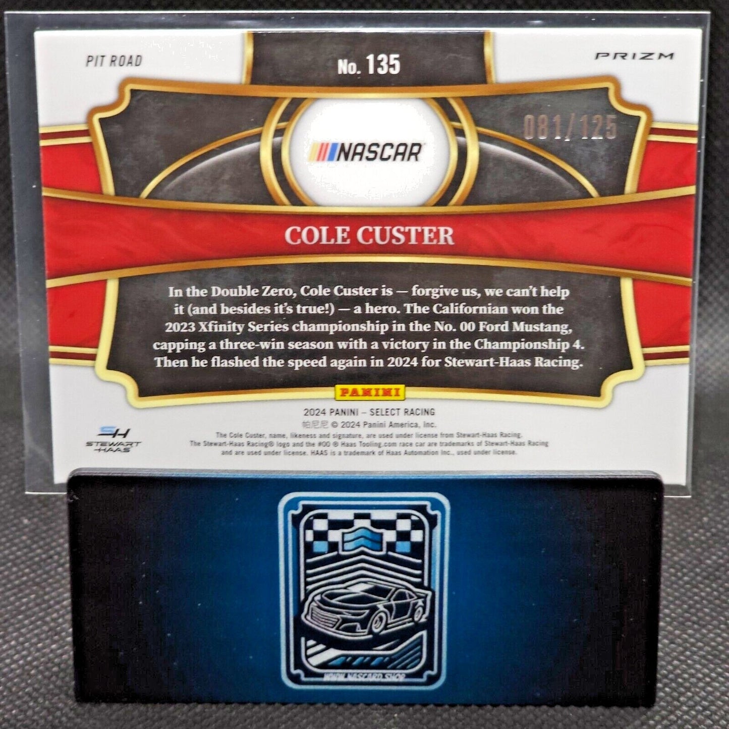 2024 Panini Select Racing Pit Road Maroon #135 Cole Custer 060/125