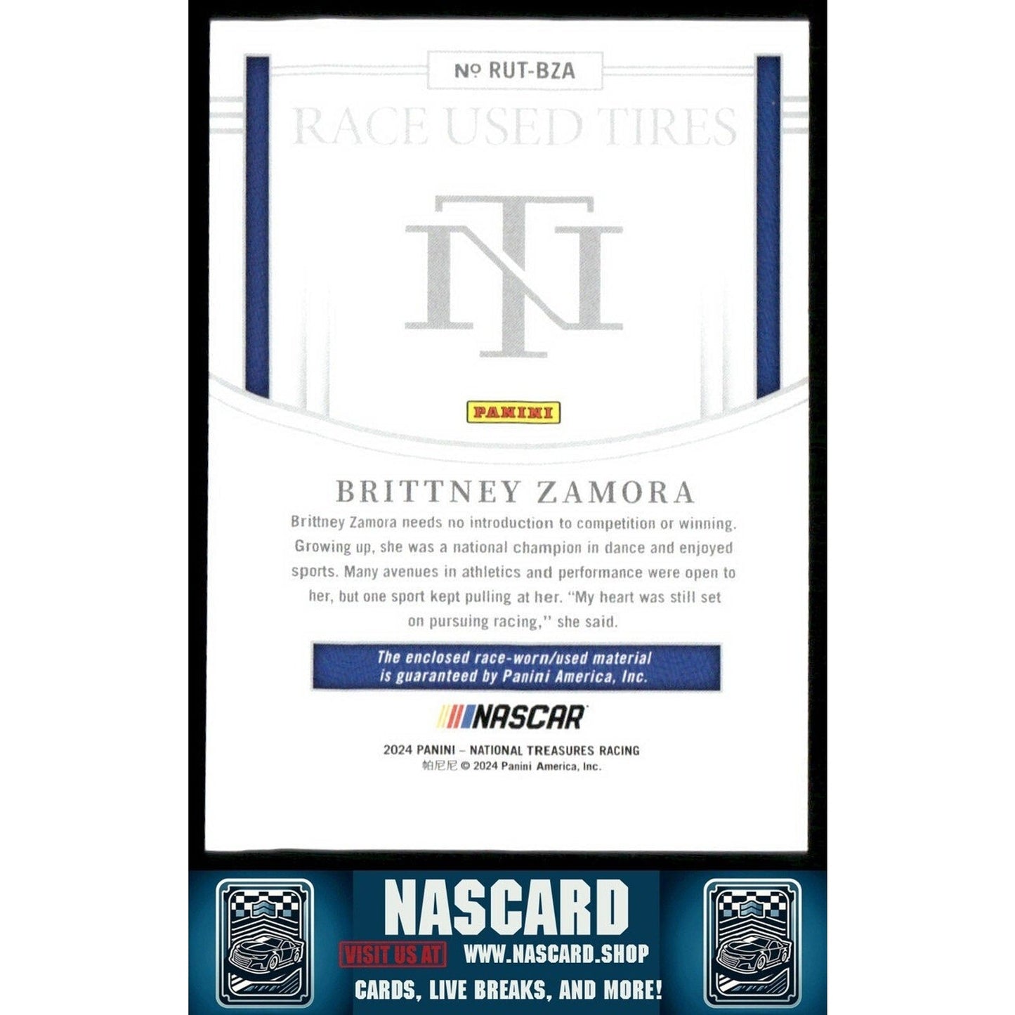 2024 National Treasures Race Used Tires Blue Brittney Zamora /75