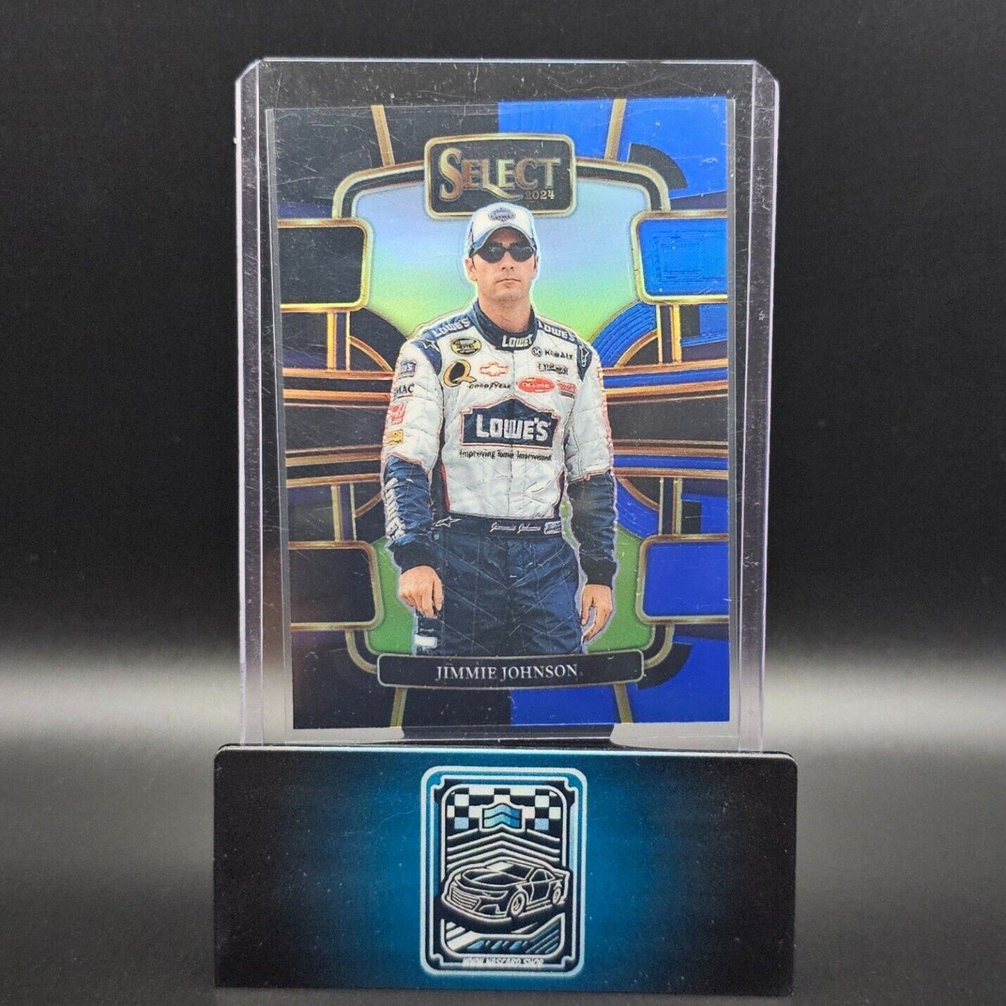 2024 Panini Select - Grandstand Black and Blue Prizm #91 Jimmie Johnson /49
