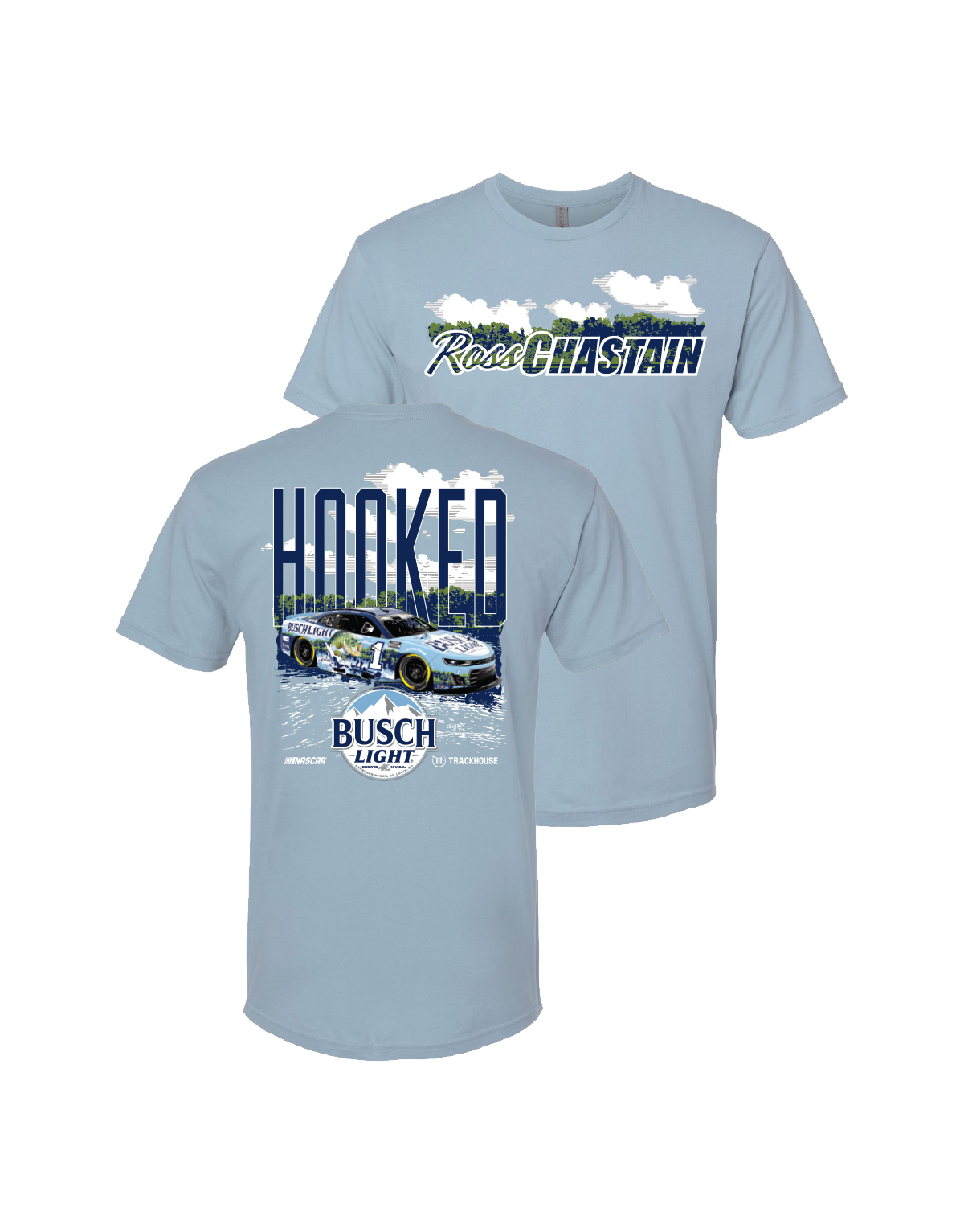Ross Chastain #1 Busch Light 2025 Fishing HOOKED T-Shirt