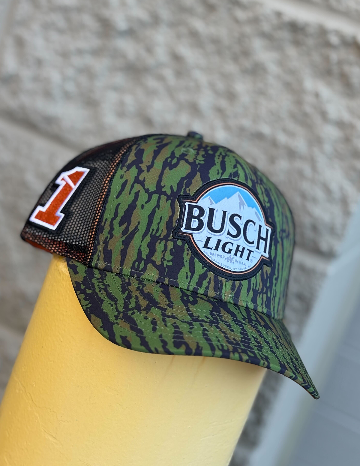 Busch Light #1 Camo/Orange Trucker Hat