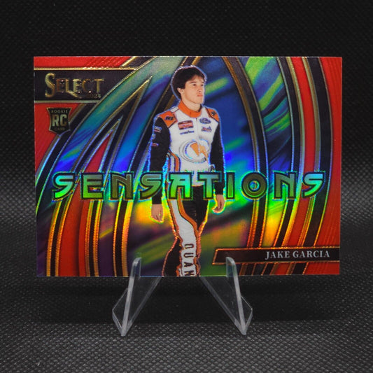 2024 Panini Select Racing Sensations Red Prizm #19 Jake Garcia 12/99 Rookie Card
