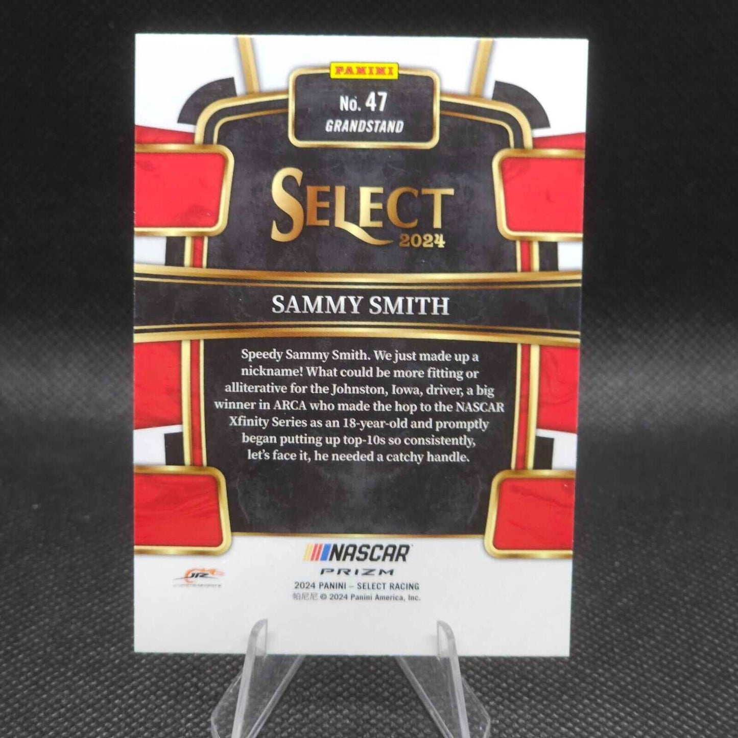 2024 Panini Select Racing Grandstand Orange Flash Prizm #47 Sammy Smith