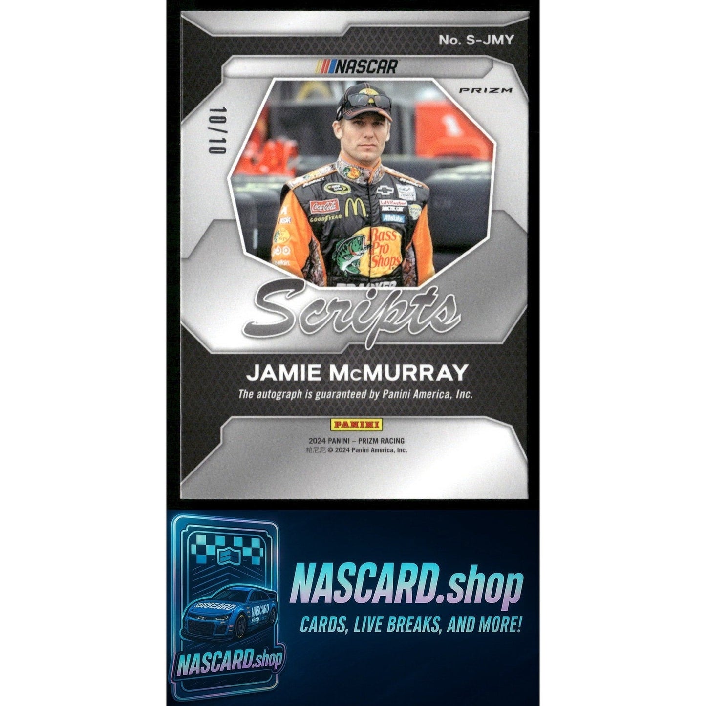 2024 Panini Prizm #S-JMY Jamie McMurray Scripts Gold #10/10