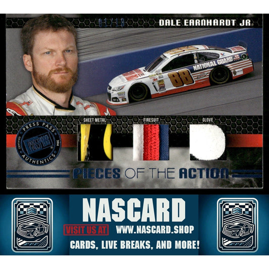2014 Press Pass Redline Dale Earnhardt Jr. Pieces Of The Action Blue #01/10