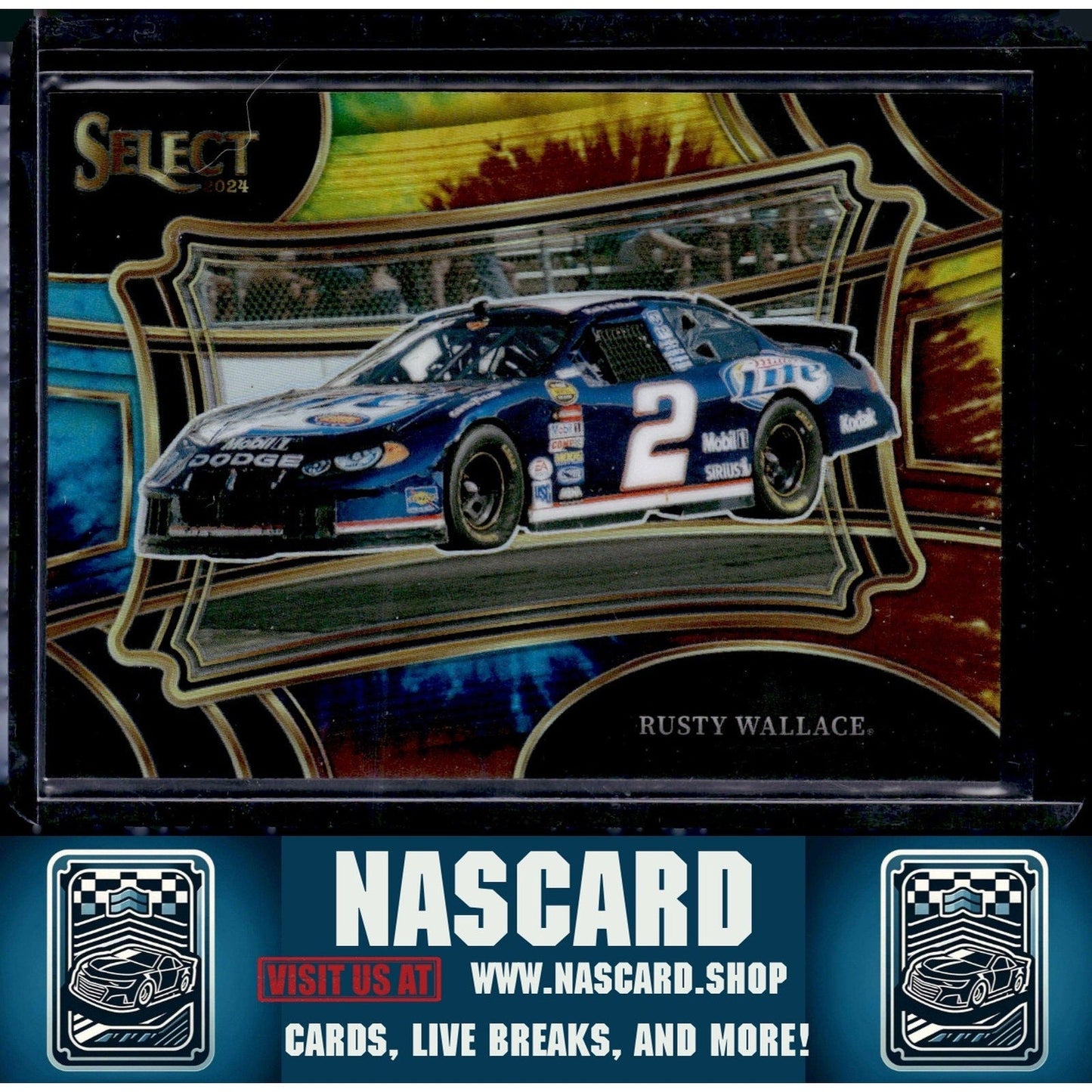 2024 Panini Select Pit Road #155 Rusty Wallace Tie-Dye Prizms #/25