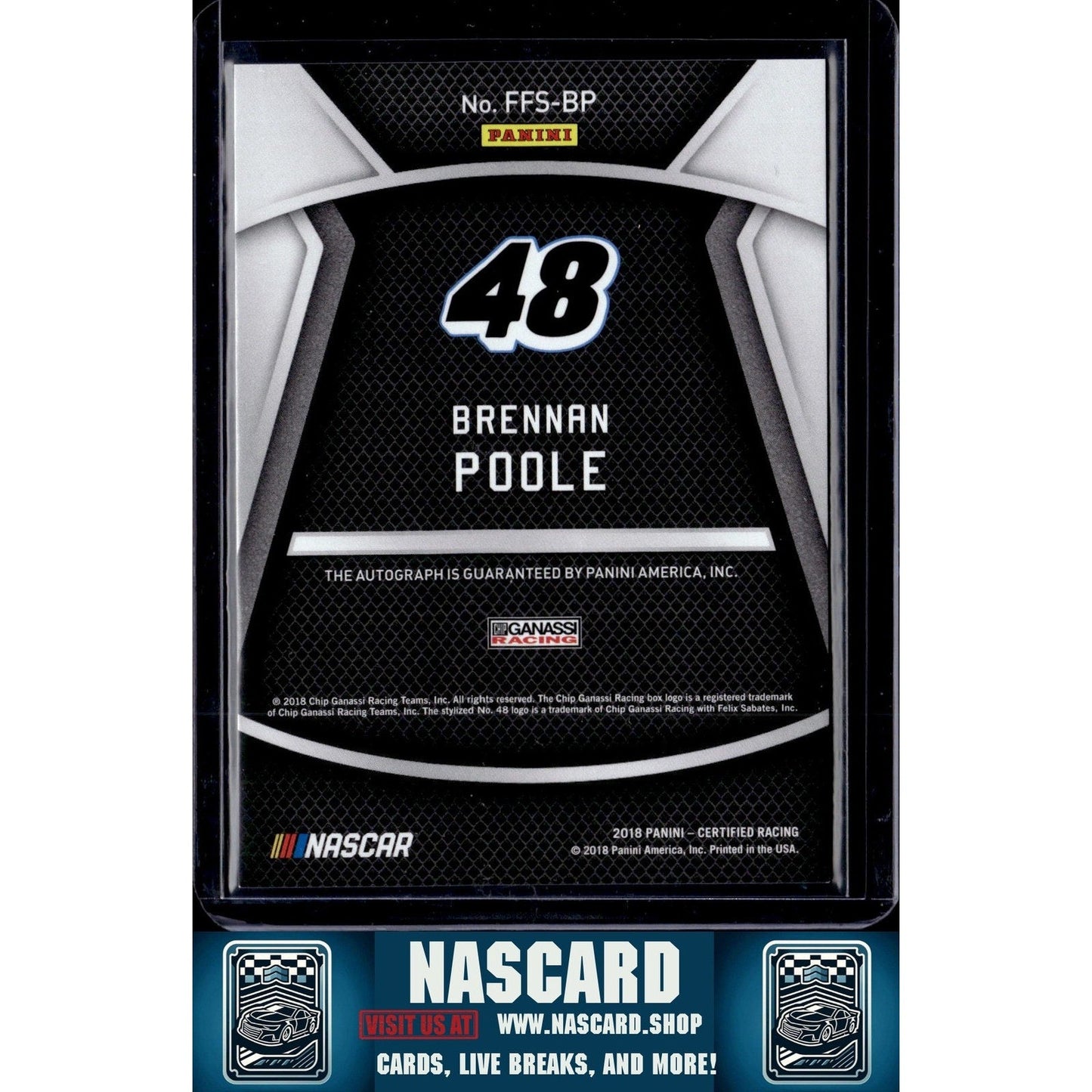 2018 Panini Certified #FFS-BP Brennan Poole Fresh Faces Signatures Purple #/10