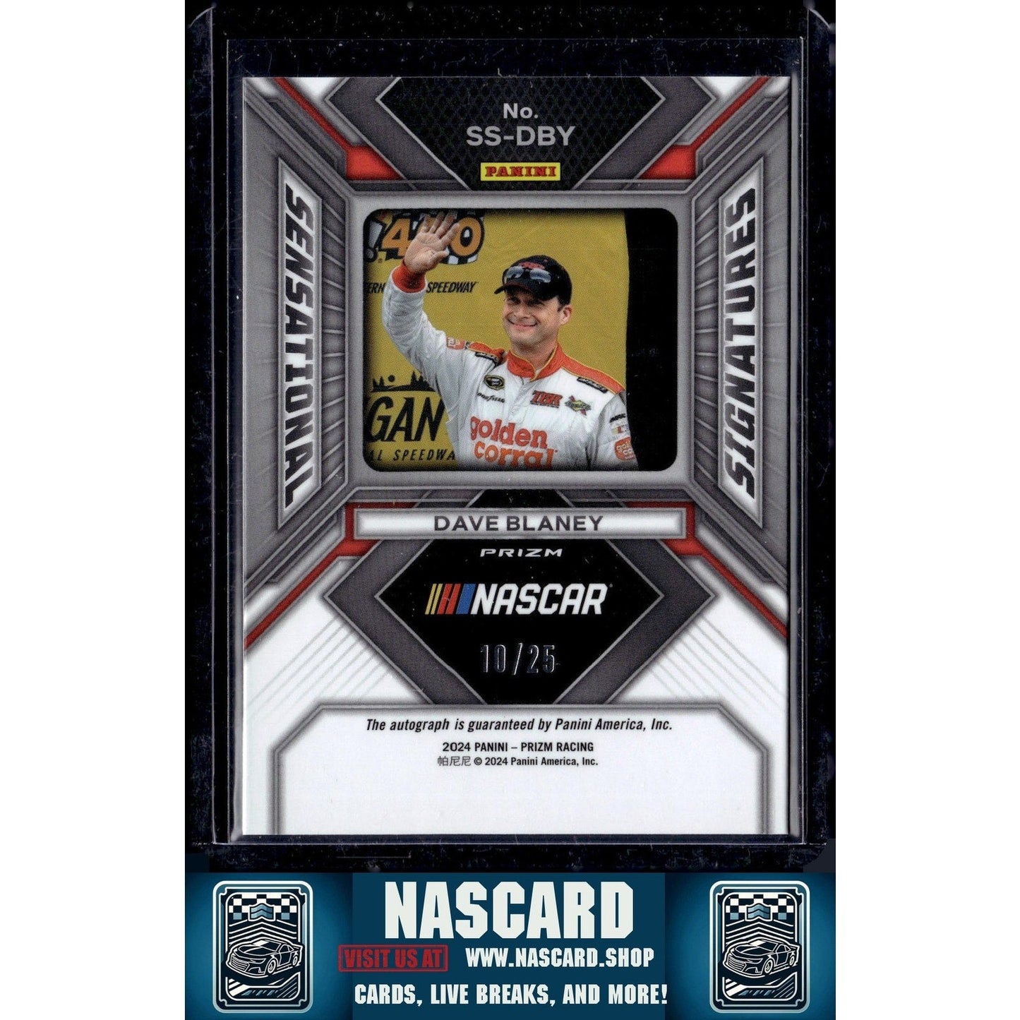 2024 Panini Prizm #SS-DBY Dave Blaney Sensational Signatures Mojo #/25