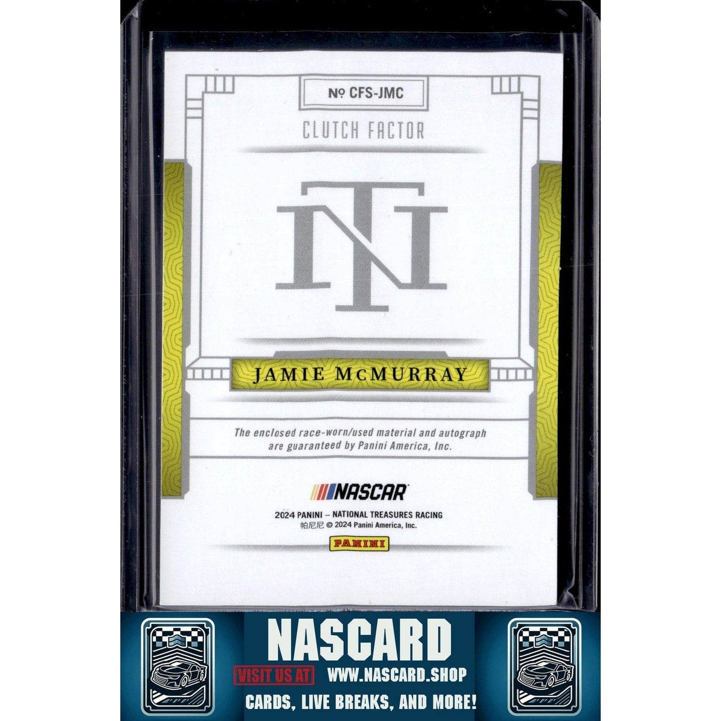 2024 National Treasures #CFS-JMC Jamie McMurray Clutch Factor Signatures #/49