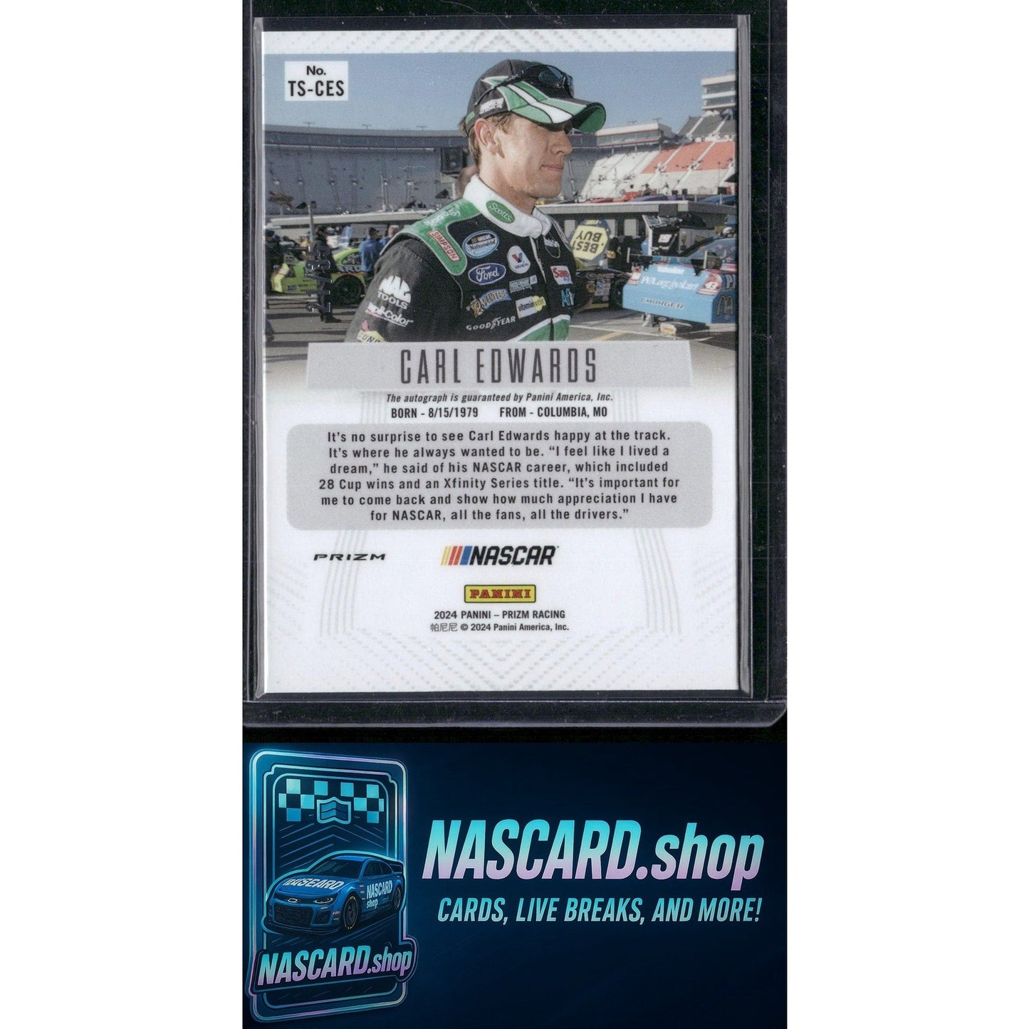 2024 Panini Prizm #TS-CES Carl Edwards Throwback Signatures Red