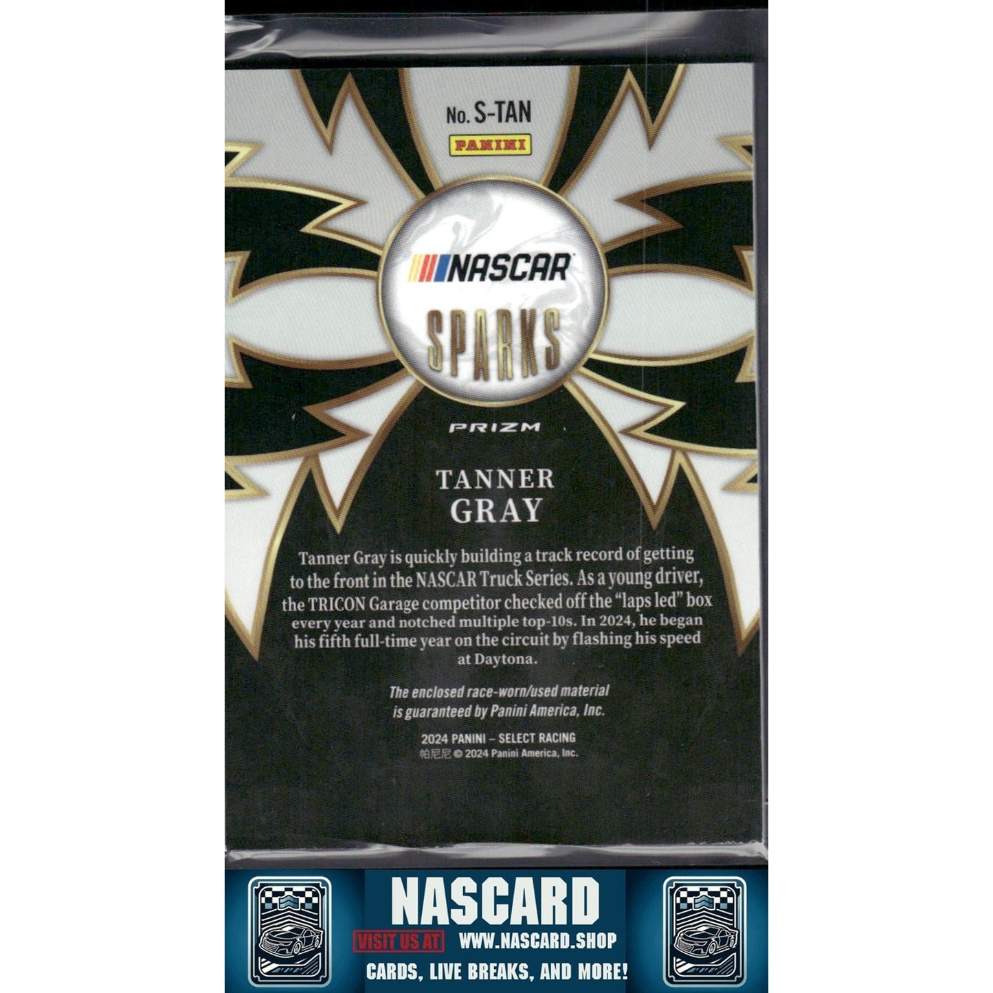 2024 Panini Select #S-TAN Tanner Gray Sparks Flash Prizms