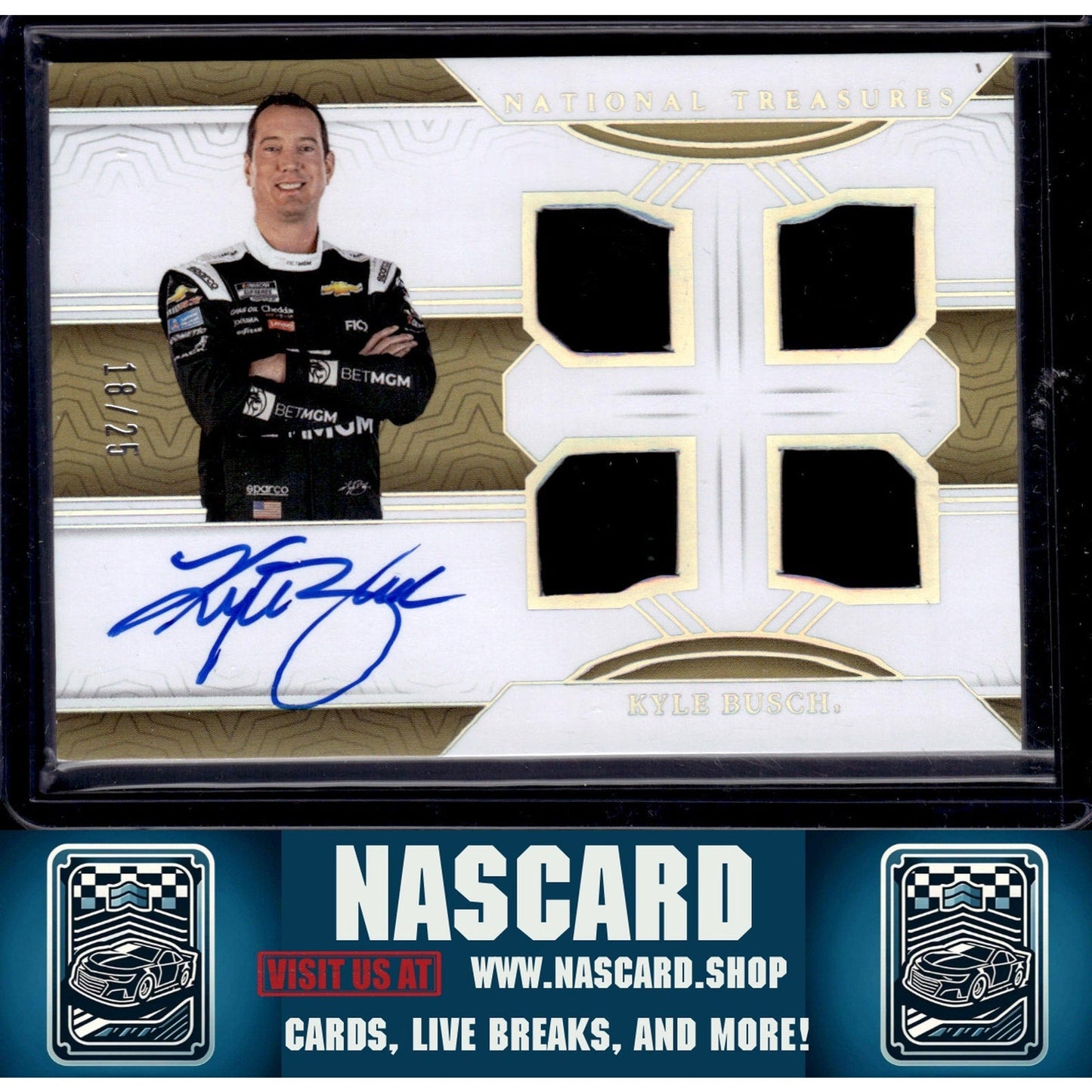 2024 Panini National Treasures #QRG-KYB Kyle Busch Quad Race Gear Graphs #/49