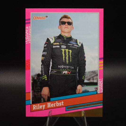 2024 Panini Donruss NASCAR - Retro 1991 Pink #155 Riley Herbst /25