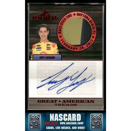 2013 Press Pass Great American Treads Ignite Red Joey Logano 1/1
