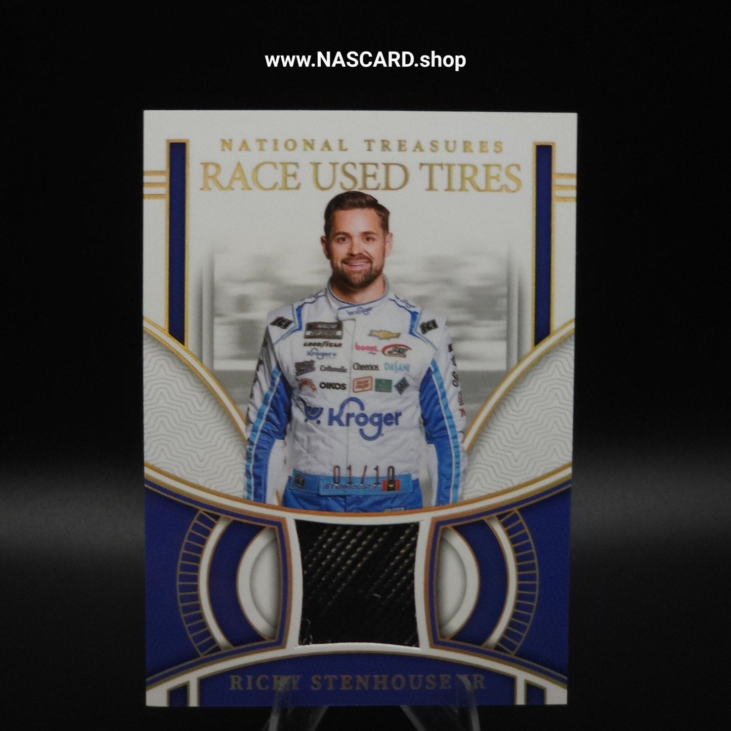2024 National Treasures Race Used Tires Holo Gold Ricky Stenhouse Jr. 01/10