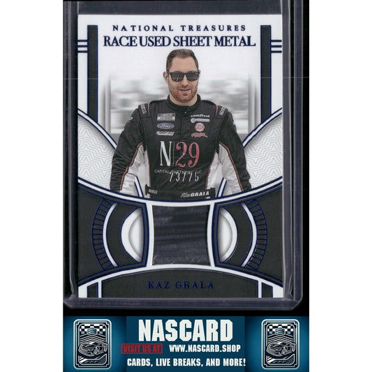 2024 Panini National Treasures Kaz Grala Race Used Sheet Metal Blue #/75