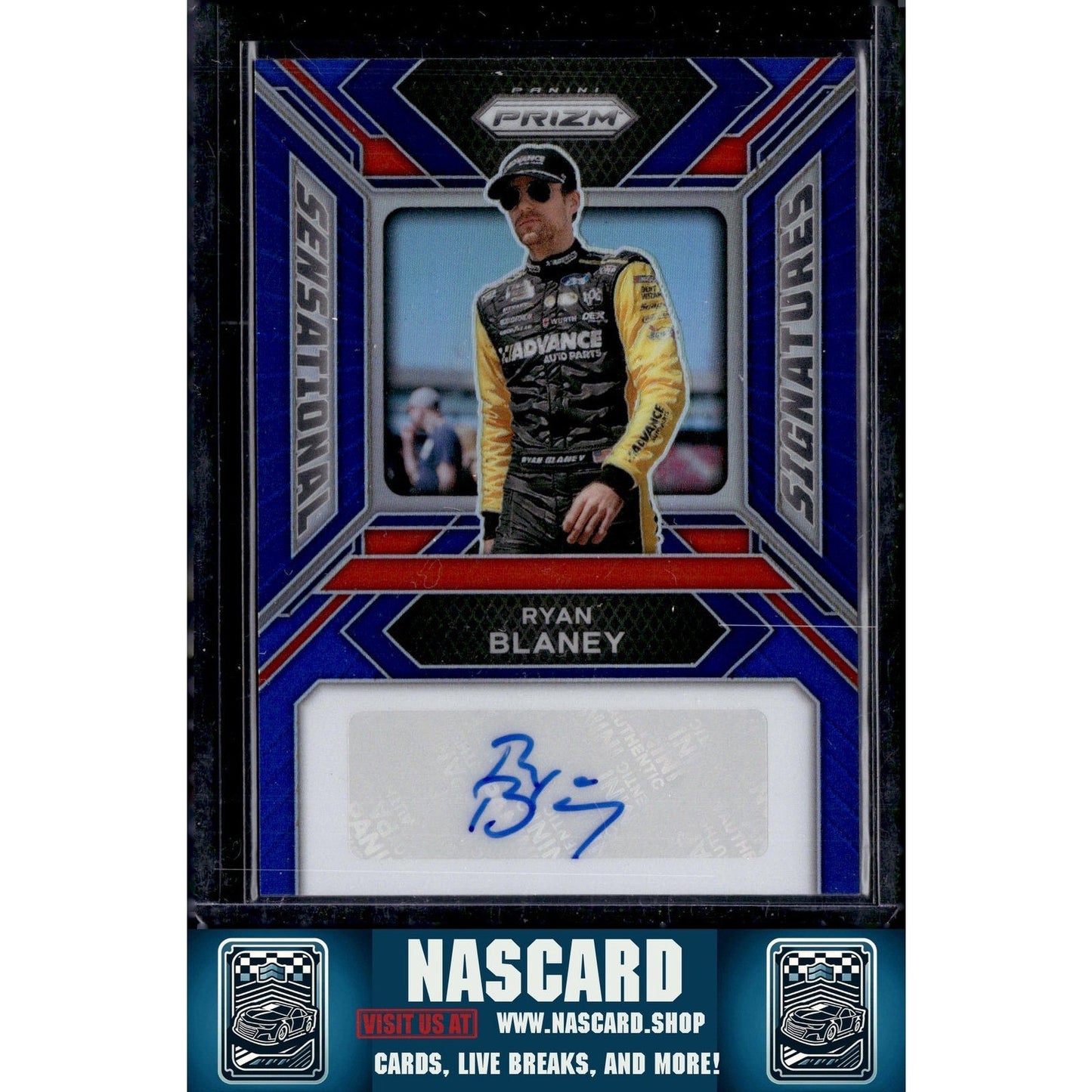 2024 Panini Prizm #SS-RBY Ryan Blaney Sensational Signatures Blue #/49
