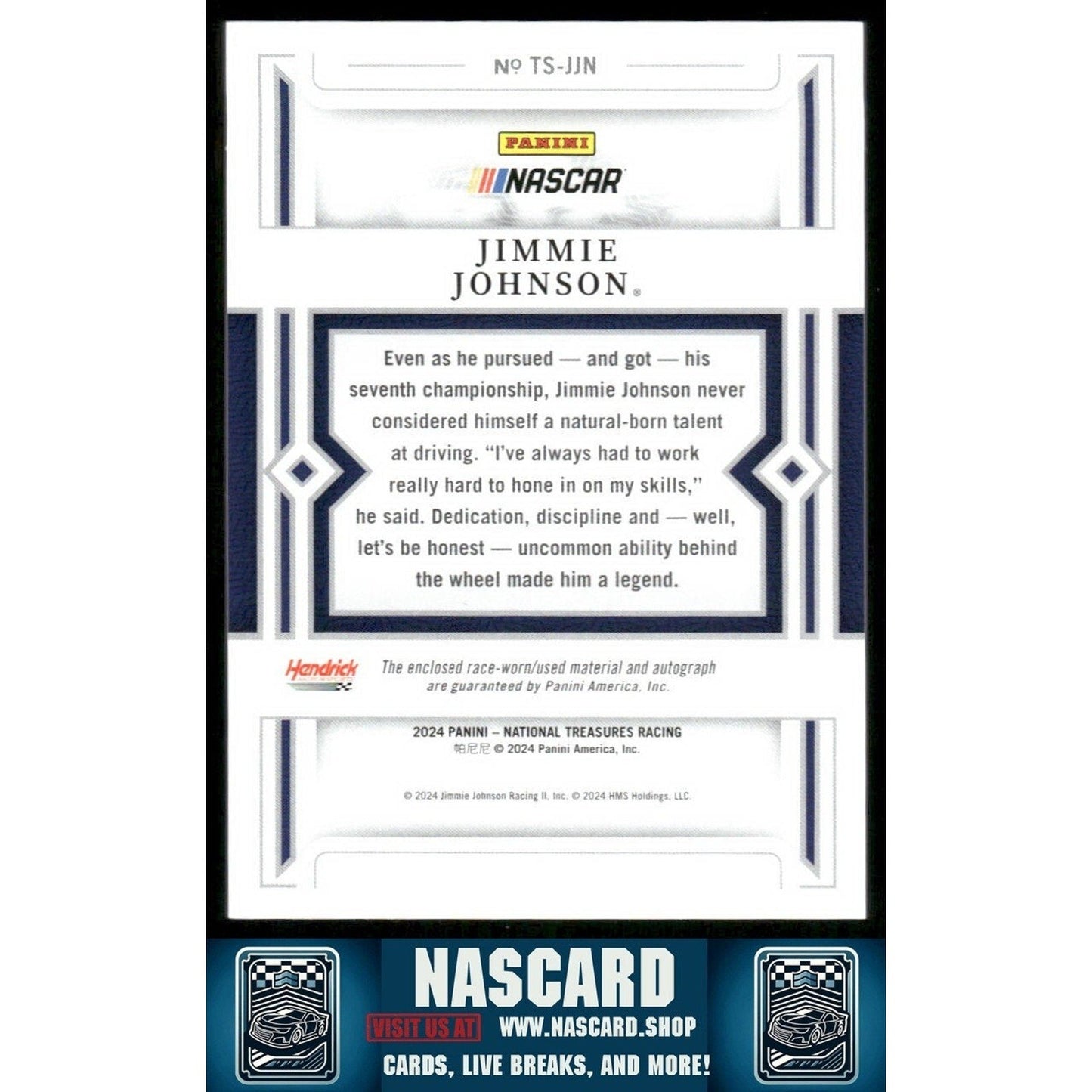 2024 National Treasures Treasured Swatches Holo Gold Jimmie Johnson /10