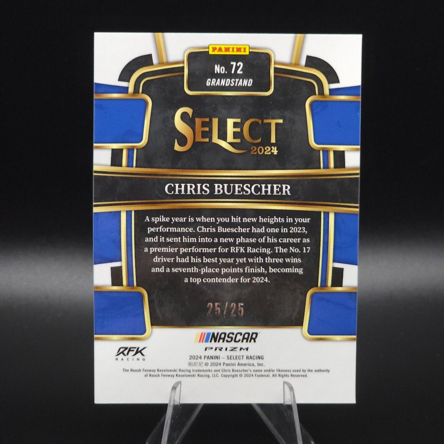 2024 Panini Select Grandstand Tie-Dye Prizm #72 Chris Buescher /25