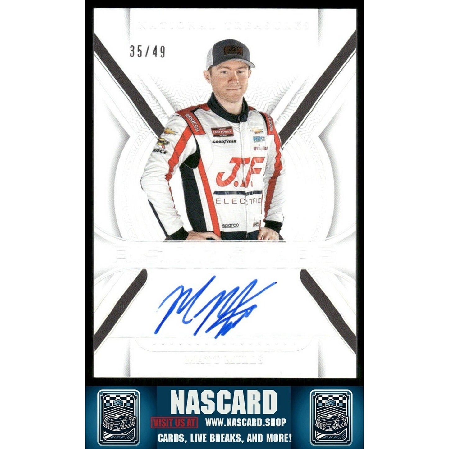 2024 National Treasures Rising Stars Holo Silver Matt Mills /49