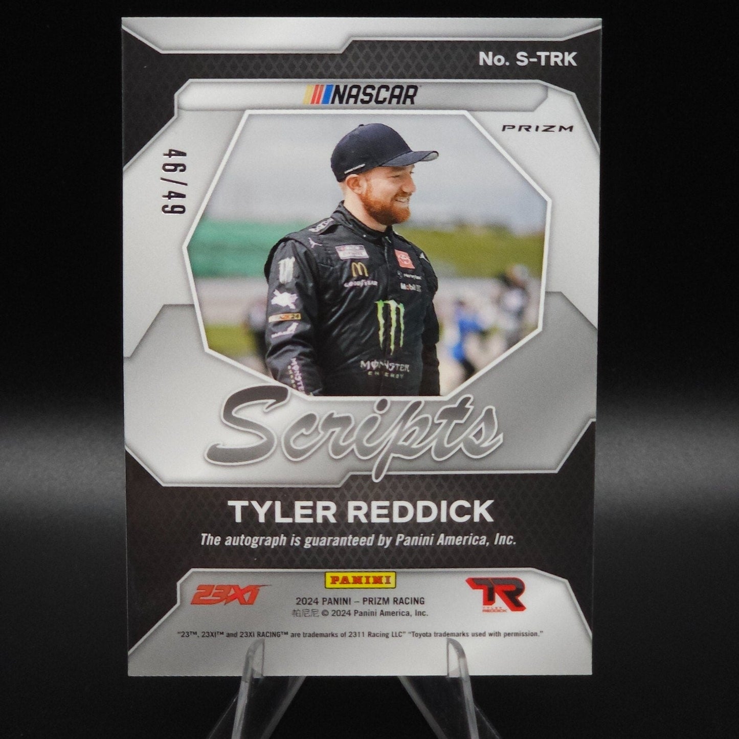 2024 Panini Prizm Racing Scripts Blue Prizm Tyler Reddick 46/49