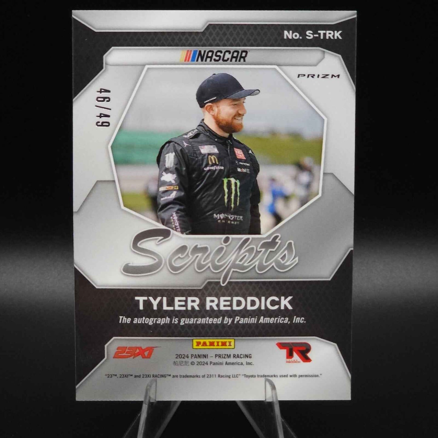 2024 Panini Prizm Racing Scripts Blue Prizm Tyler Reddick 46/49