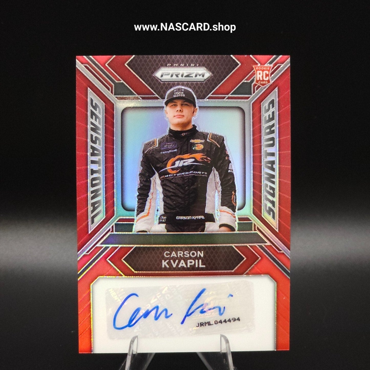 2024 Panini Prizm Sensational Signatures Red Prizm Carson Kvapil RC /99