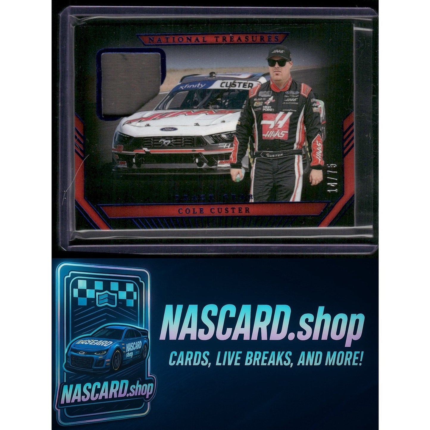 2024 Panini National Treasures #TG-CCR Cole Custer Track Gear Blue #/75