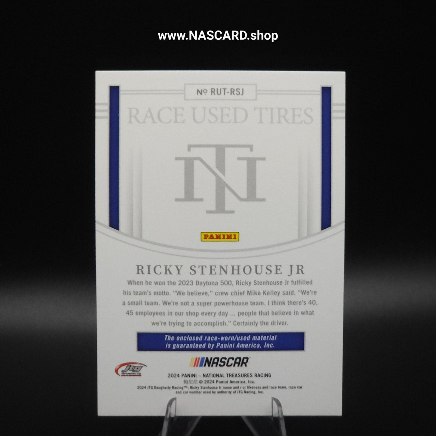 2024 National Treasures Race Used Tires Holo Gold Ricky Stenhouse Jr. 01/10
