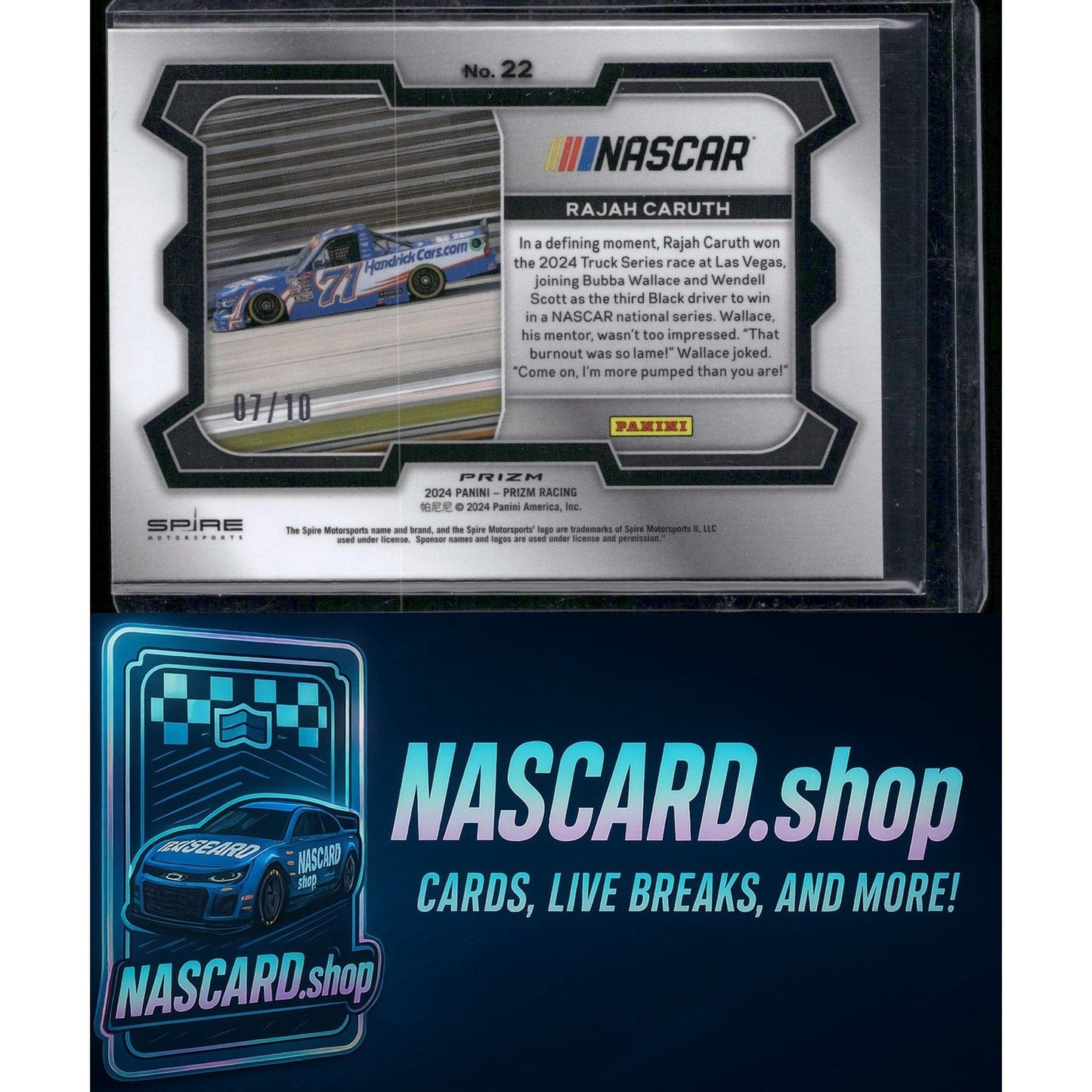 2024 Panini Prizm Rides #22 Rajah Caruth Gold #/10