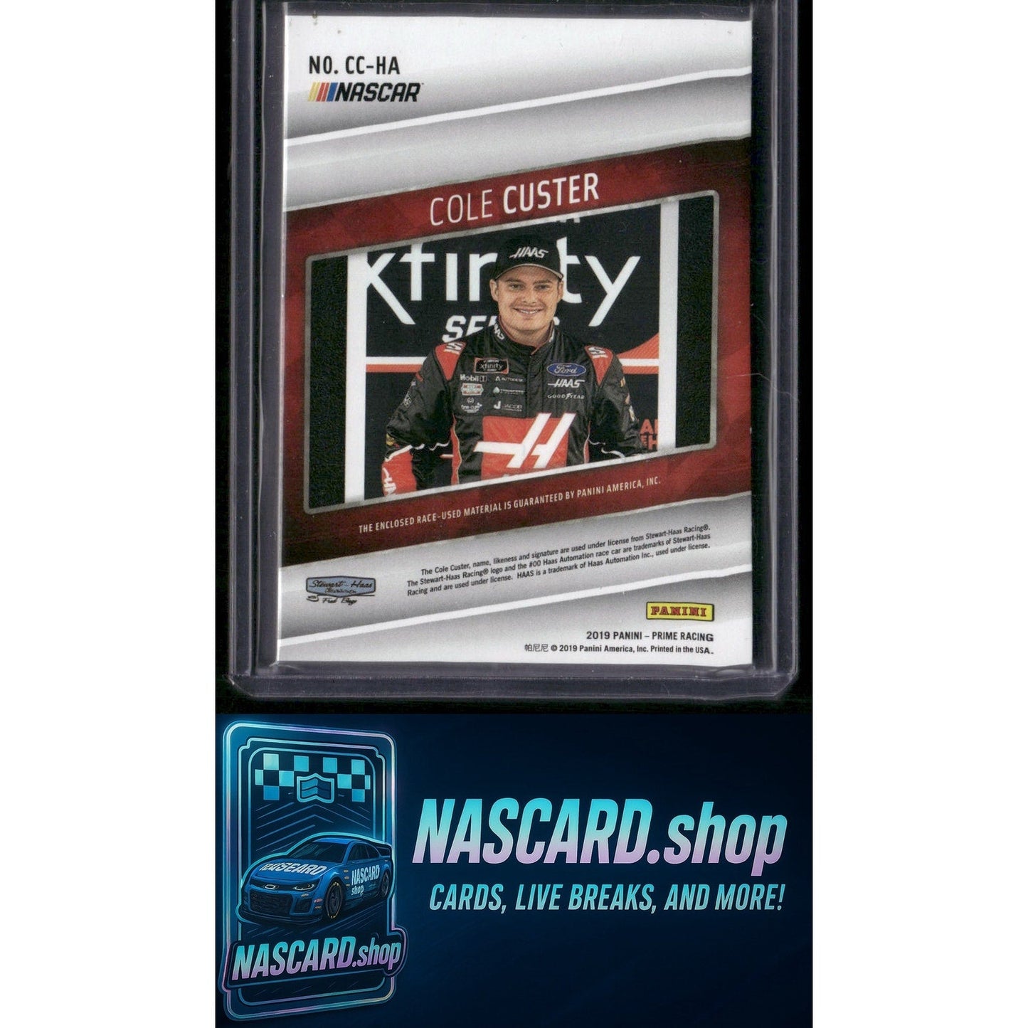 2019 Panini Prime #CC-HA Cole Custer Prime Jumbo Prime Colors #/15