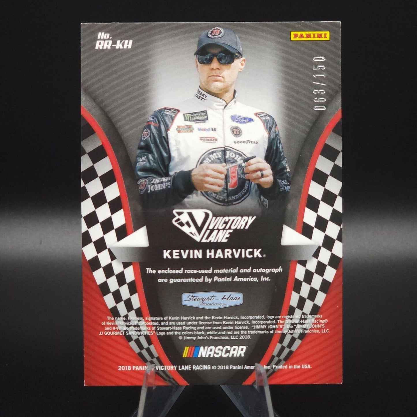 2018 Panini Victory Lane - Remarkable Remnants #RR-KH Kevin Harvick /150
