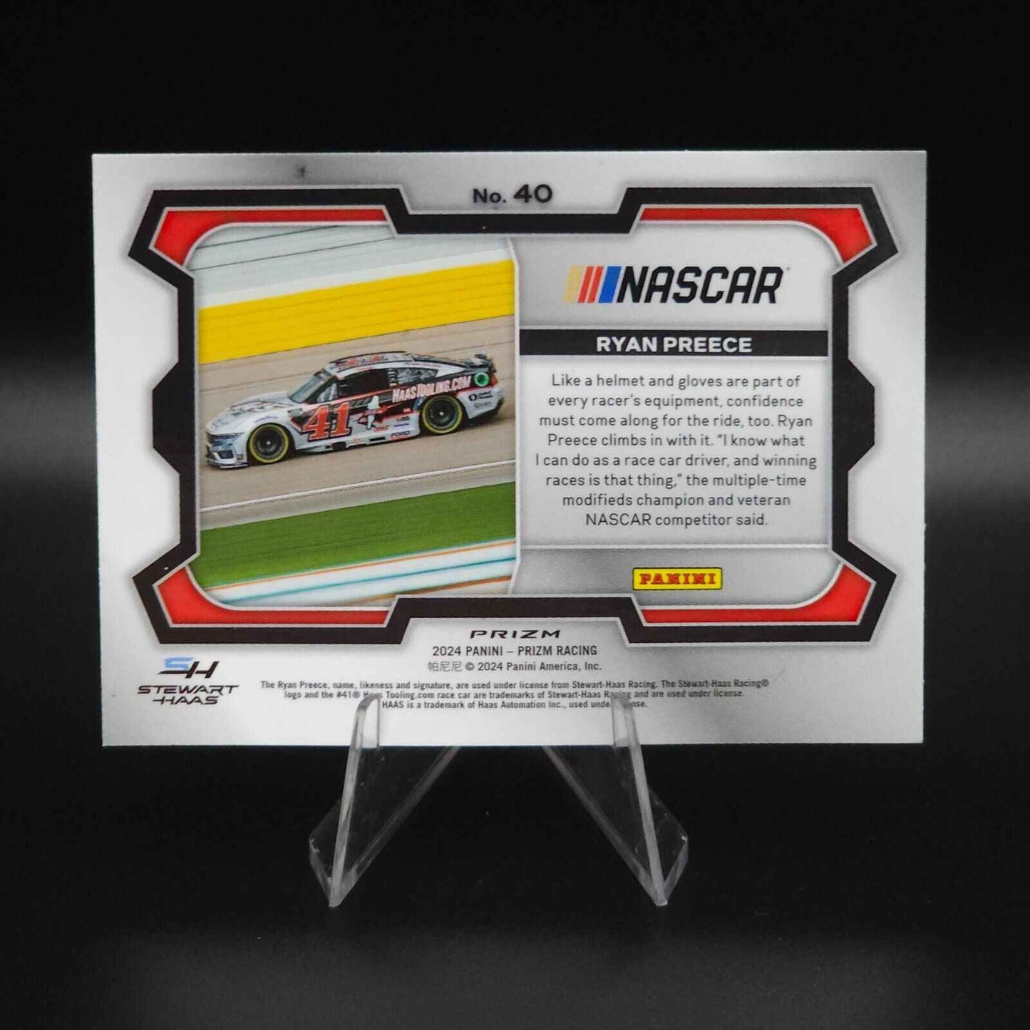 2024 Panini Prizm Racing Blue Cracked Ice Rides #40 Ryan Preece