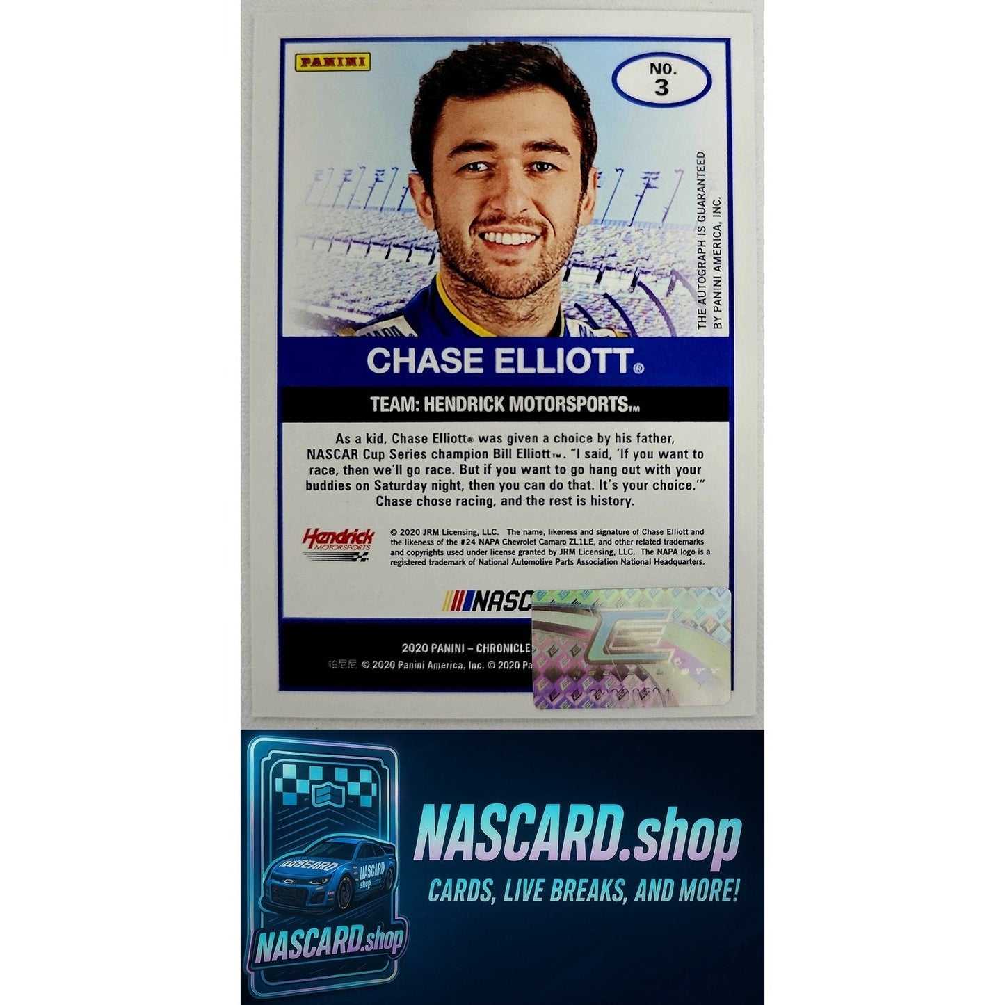 2020 Panini Chronicles #3 Chase Elliott Score Black #1/1