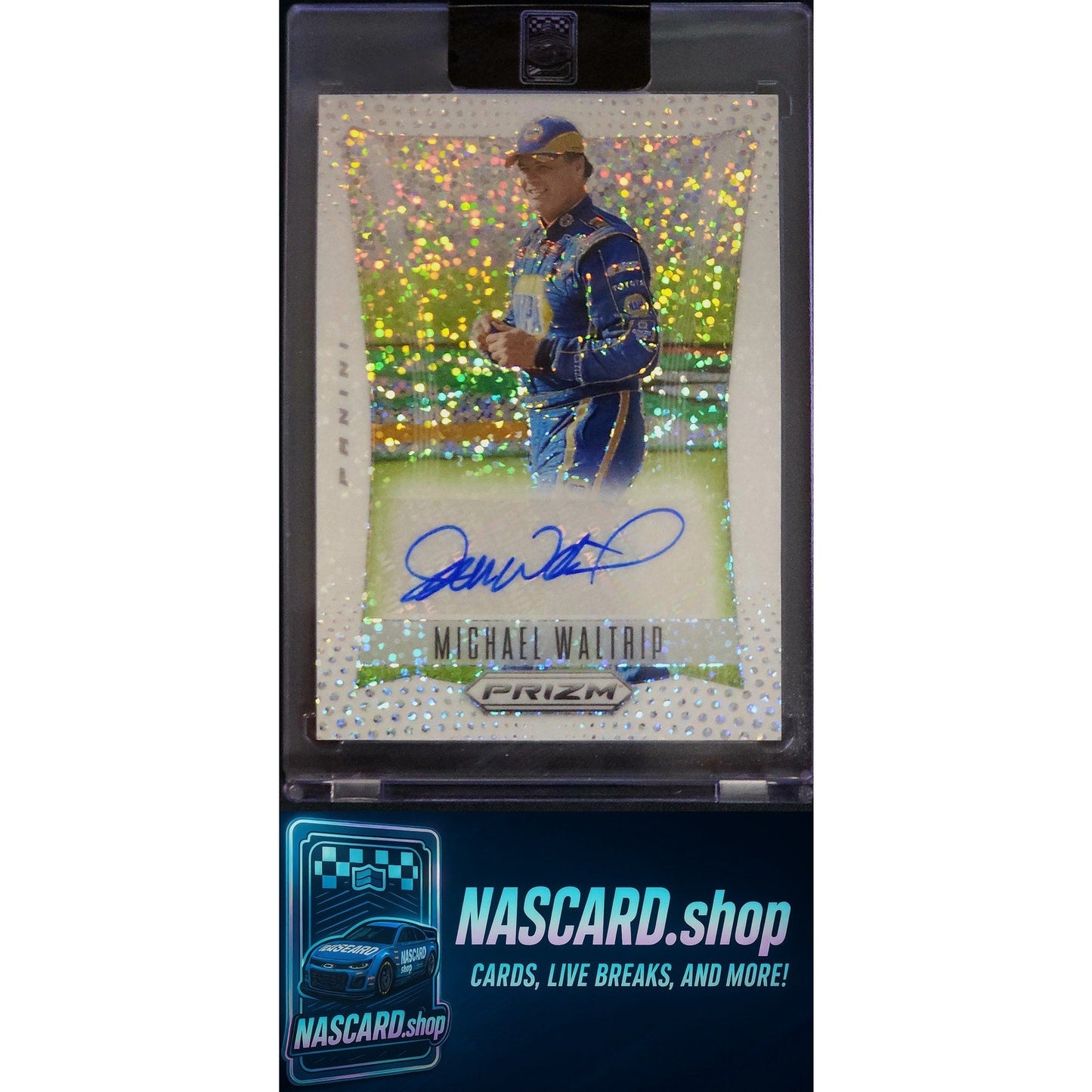 2024 Panini Prizm Michael Waltrip Throwback Signatures White Sparkle #1/1