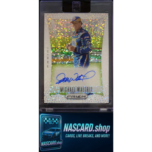 2024 Panini Prizm Michael Waltrip Throwback Signatures White Sparkle #1/1