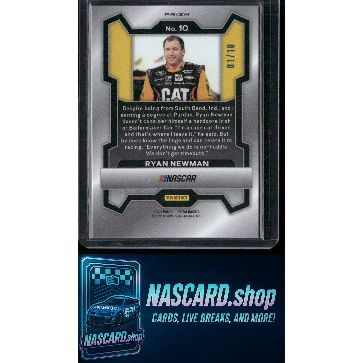 2024 Panini Prizm #10 Ryan Newman Gold #01/10