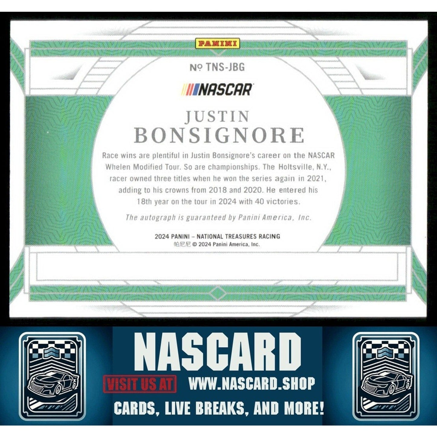 2024 National Treasures Treasured Number Signatures Justin Bonsignore /99