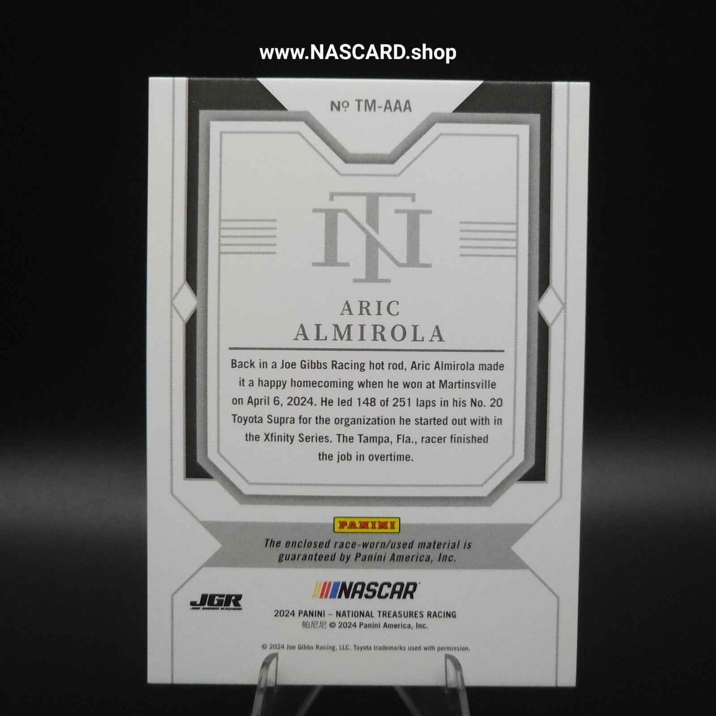 2024 Panini National Treasures Timeline Materials Aric Almirola /99