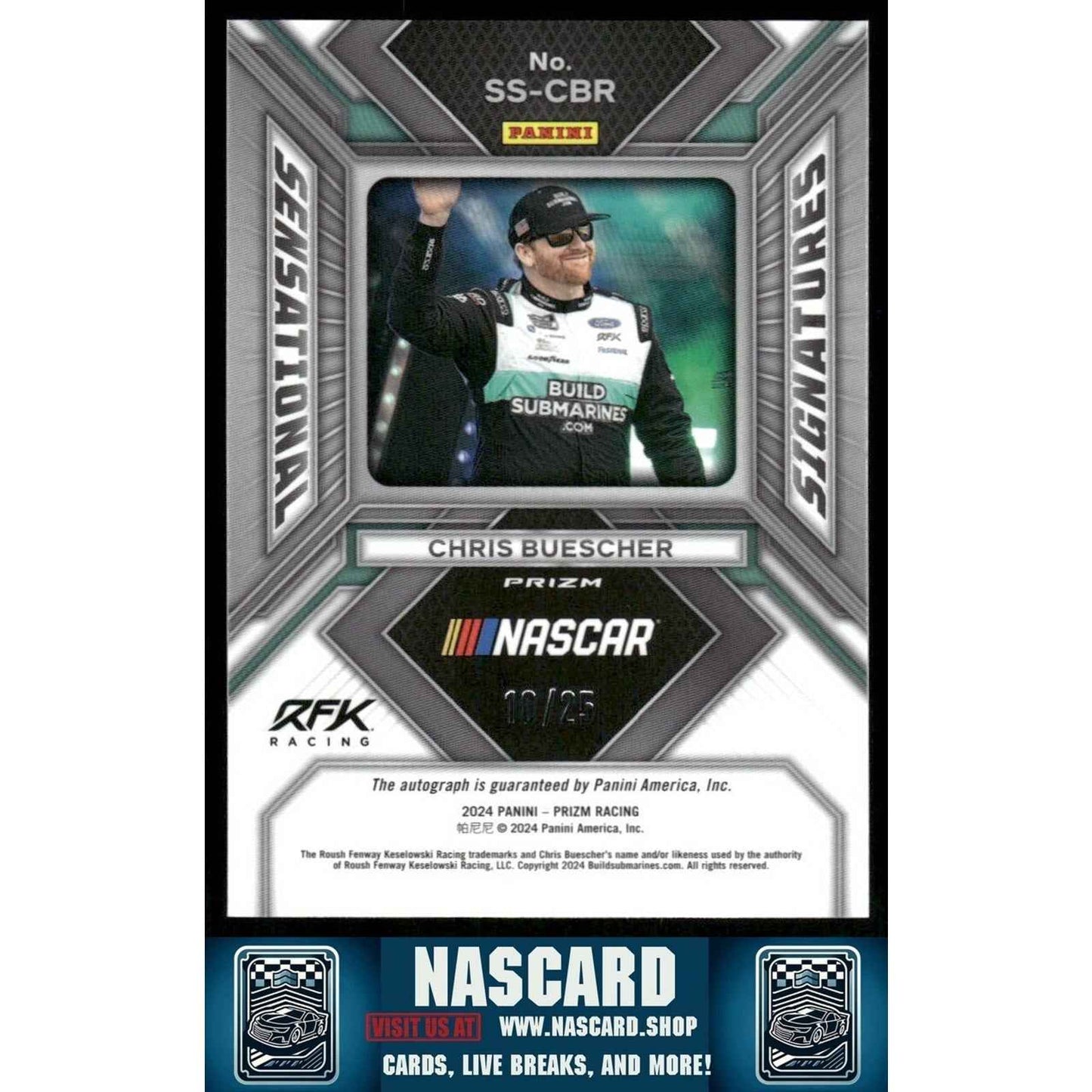 2024 Panini Prizm Sensational Signatures Mojo Prizm Chris Buescher /25